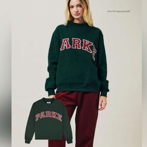 Parke Forest Green holiday edition rare Mockneck Sweatshirt l/xl size